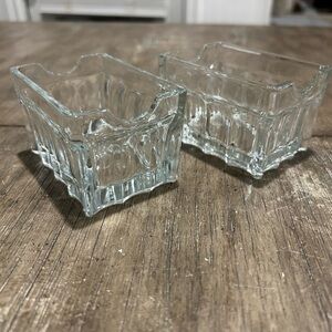 Libbey Gibraltar clear glass sugar packet holder.
